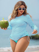 Conjunto de Tankini Feminino 2 peças de Manga Longa - Ceila. Plus Size