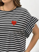 Vestido Feminino Midi Listrado com Babados - Amélie. Plus Size