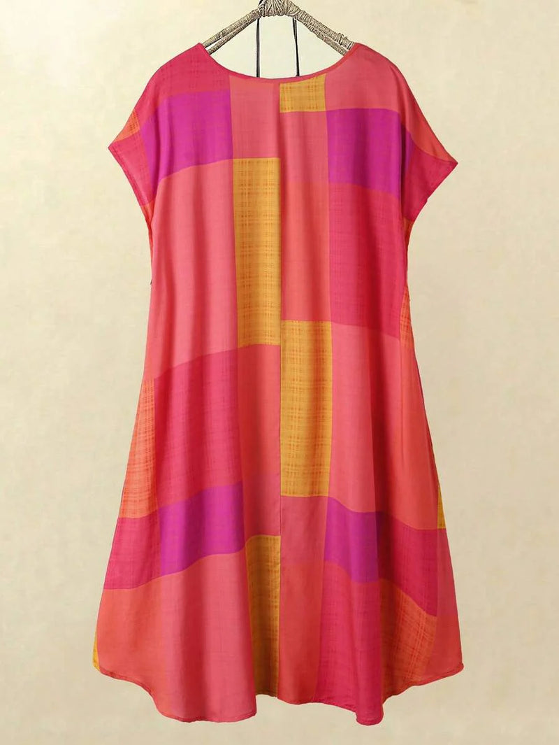 Vestido Feminino Casual de Manga Curta - Camille. Plus Size