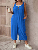 Macacão Feminino sem mangas e Botão Frontal - Luana. Plus Size