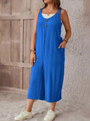 Macacão Feminino sem mangas e Botão Frontal - Luana. Plus Size