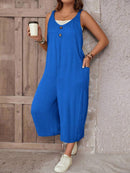 Macacão Feminino sem mangas e Botão Frontal - Luana. Plus Size