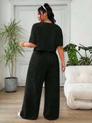 Conjunto Feminino de 2 peças Blusa e Calça - Celeste. Plus Size