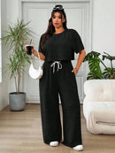 Conjunto Feminino de 2 peças Blusa e Calça - Celeste. Plus Size