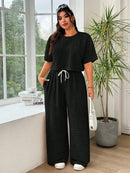 Conjunto Feminino de 2 peças Blusa e Calça - Celeste. Plus Size