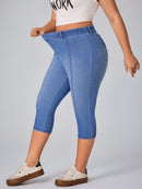 Calça Capri Jeans em malha Feminina - Thais. Plus Size