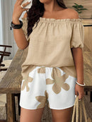 Conjunto Feminino de 2 peças Blusa com Ombro à Mostra - Nelita. Plus Size