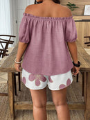 Conjunto Feminino de 2 peças Blusa com Ombro à Mostra - Nelita. Plus Size