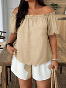 Conjunto Feminino de 2 peças Blusa com Ombro à Mostra - Nelita. Plus Size