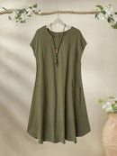 Vestido Feminino Casual de Manga Curta - Camille. Plus Size