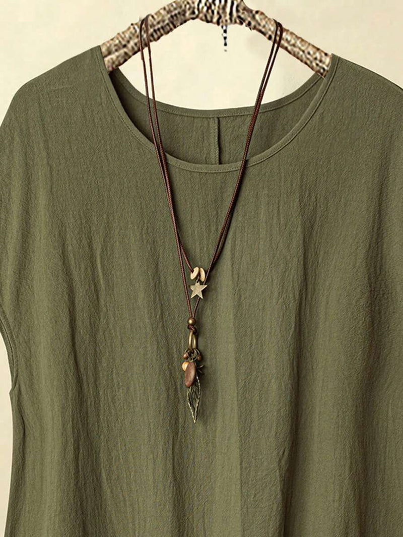 Vestido Feminino Casual de Manga Curta - Camille. Plus Size