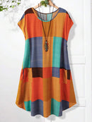 Vestido Feminino Casual de Manga Curta - Camille. Plus Size