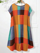 Vestido Feminino Casual de Manga Curta - Camille. Plus Size