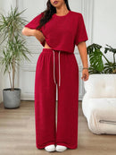 Conjunto Feminino de 2 peças Blusa e Calça - Celeste. Plus Size