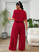 Conjunto Feminino de 2 peças Blusa e Calça - Celeste. Plus Size