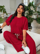 Conjunto Feminino de 2 peças Blusa e Calça - Celeste. Plus Size