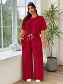 Conjunto Feminino de 2 peças Blusa e Calça - Celeste. Plus Size