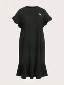 Vestido Feminino Midi Listrado com Babados - Amélie. Plus Size