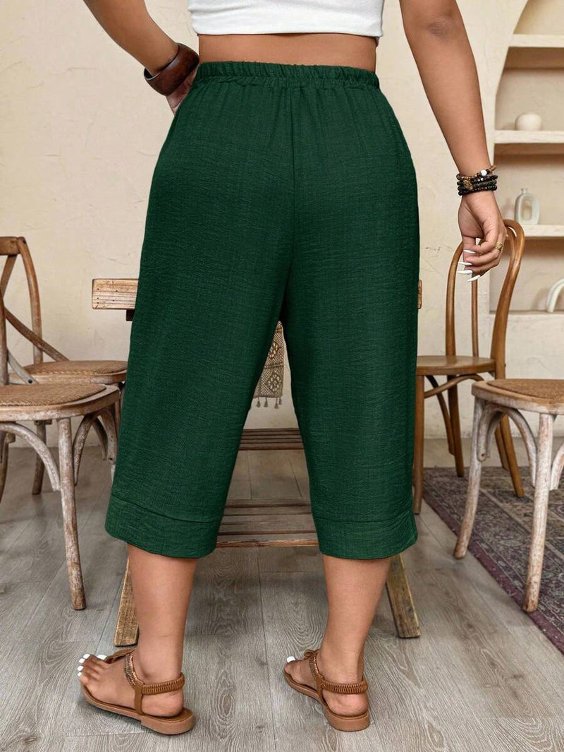 Calça Feminina de Imitação de Linho - Tayla. Plus Size