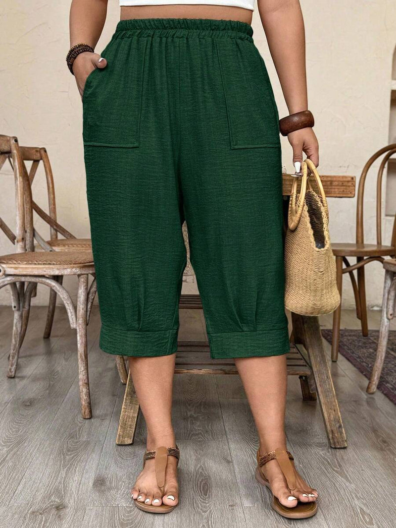 Calça Feminina de Imitação de Linho - Tayla. Plus Size