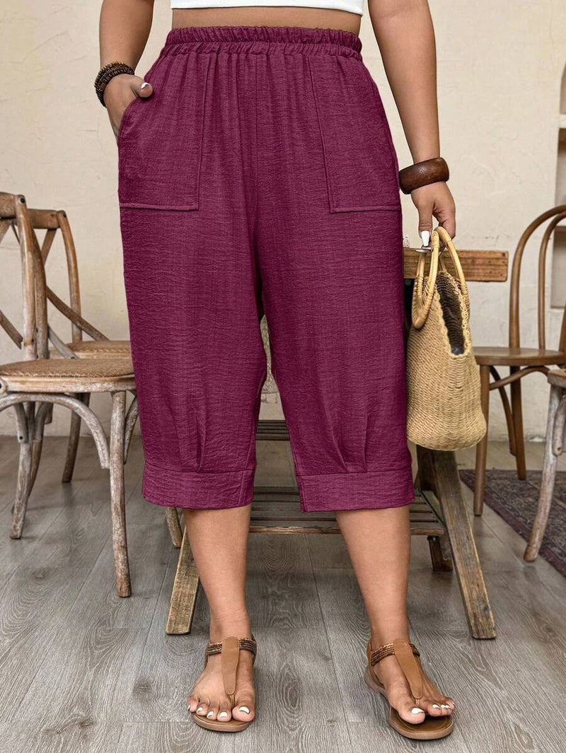 Calça Feminina de Imitação de Linho - Tayla. Plus Size