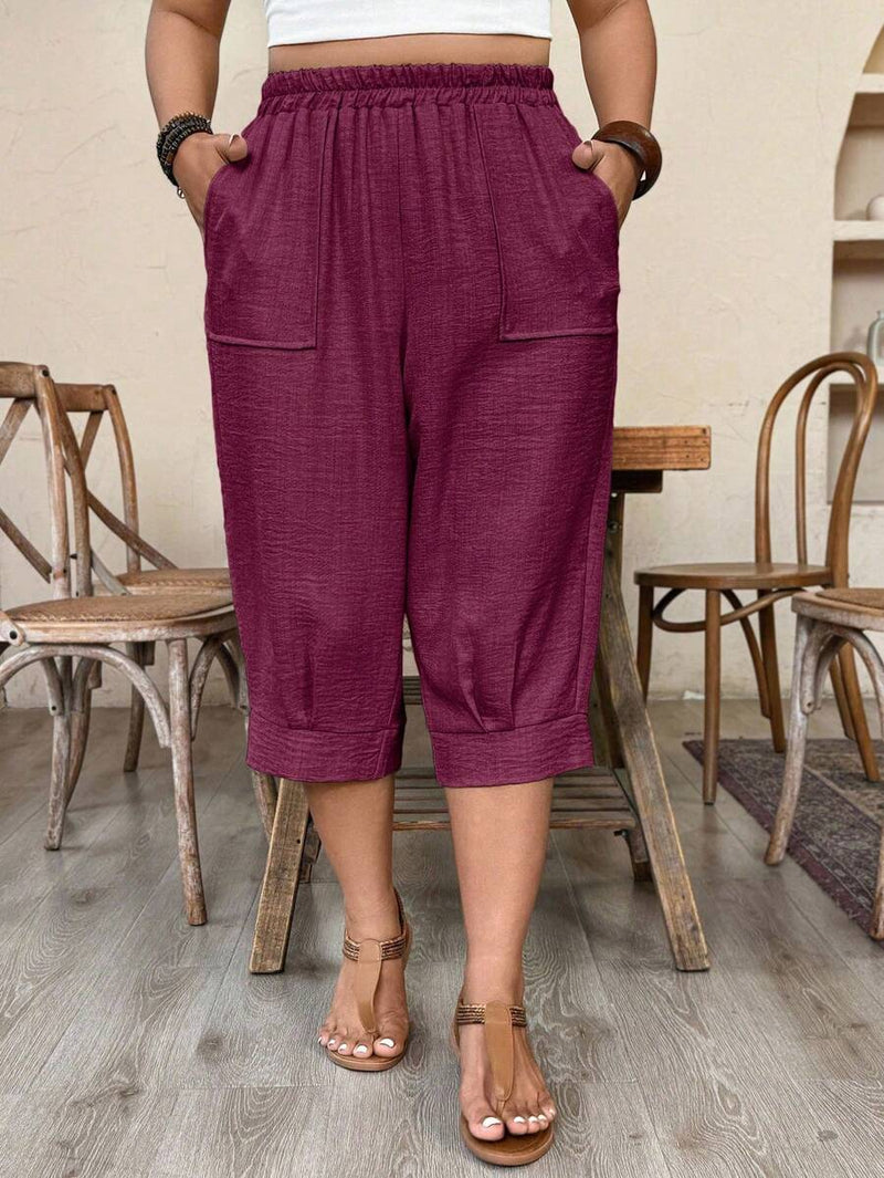 Calça Feminina de Imitação de Linho - Tayla. Plus Size