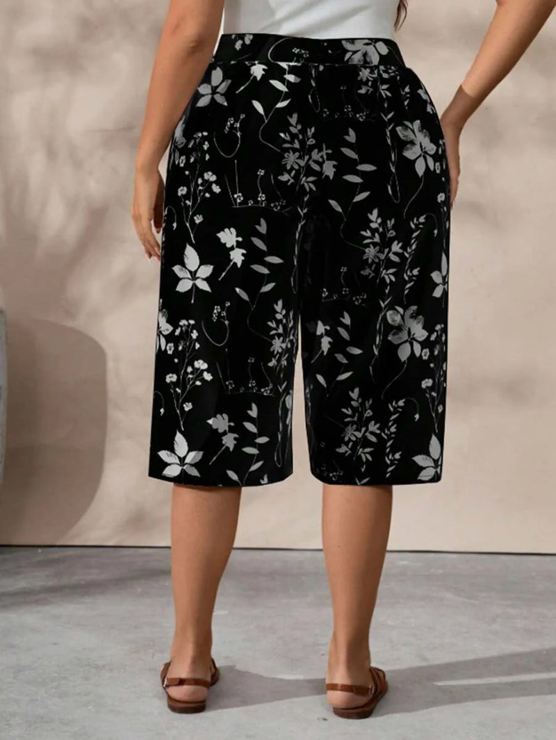 Calça Capri Feminina de Perna Larga - Layne. Plus Size