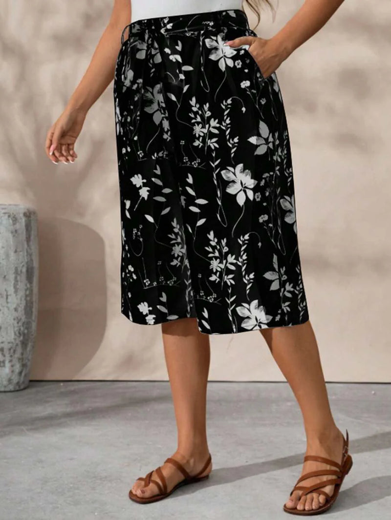 Calça Capri Feminina de Perna Larga - Layne. Plus Size