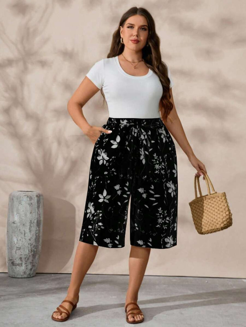 Calça Capri Feminina de Perna Larga - Layne. Plus Size