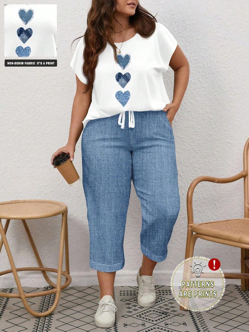 Conjunto Feminino de 2 peças de Calça e Blusa - Lorena. Plus Size