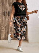 Conjunto Feminino de 2 peças de Saia e Top - Celina. Plus Size