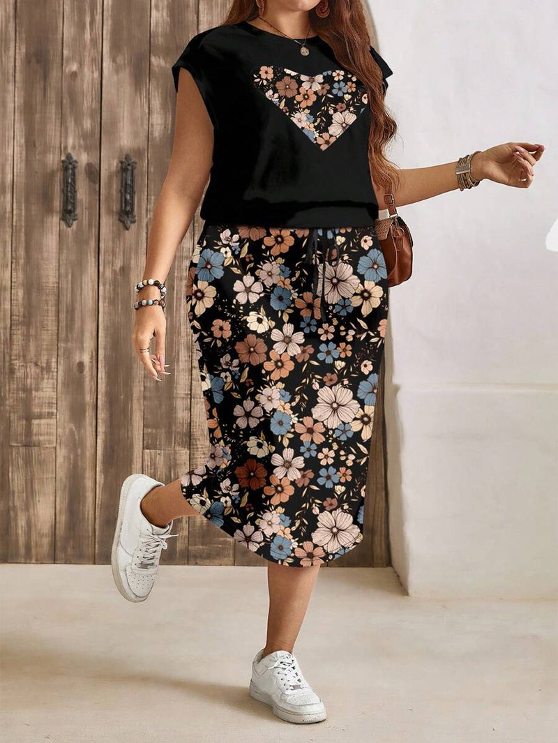 Conjunto Feminino de 2 peças de Saia e Top - Celina. Plus Size