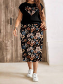 Conjunto Feminino de 2 peças de Saia e Top - Celina. Plus Size