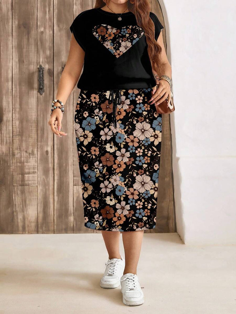 Conjunto Feminino de 2 peças de Saia e Top - Celina. Plus Size