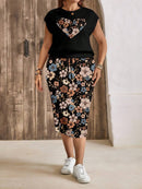 Conjunto Feminino de 2 peças de Saia e Top - Celina. Plus Size