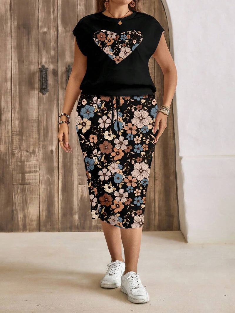 Conjunto Feminino de 2 peças de Saia e Top - Celina. Plus Size