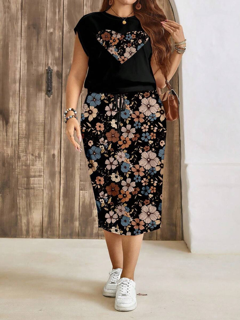 Conjunto Feminino de 2 peças de Saia e Top - Celina. Plus Size