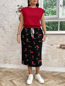 Conjunto Feminino de 2 peças de Saia e Top - Celina. Plus Size