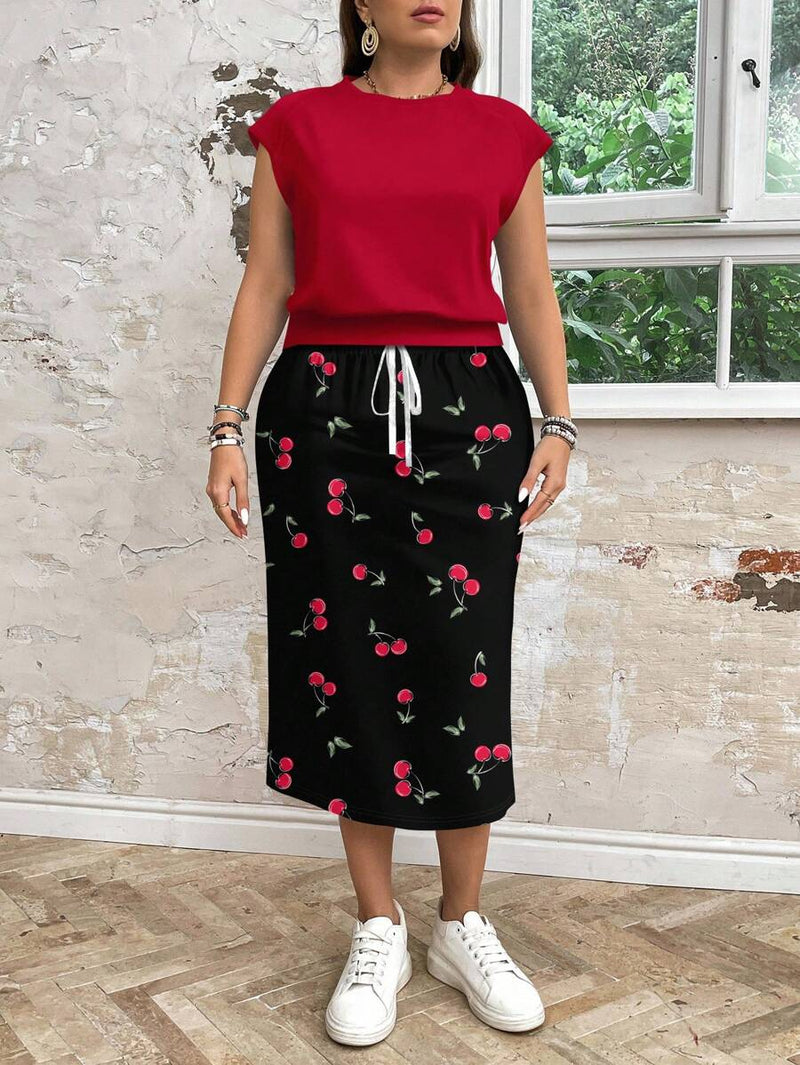 Conjunto Feminino de 2 peças de Saia e Top - Celina. Plus Size