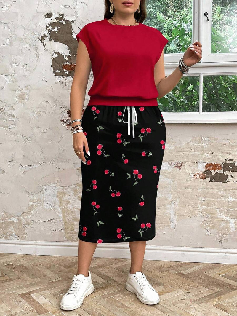 Conjunto Feminino de 2 peças de Saia e Top - Celina. Plus Size