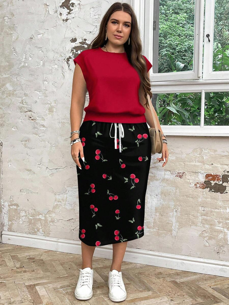 Conjunto Feminino de 2 peças de Saia e Top - Celina. Plus Size