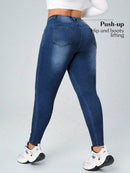 Calça Jeans Feminina Com Cintura Elástica - Diana. Plus Size