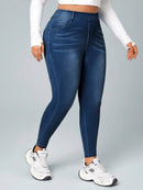 Calça Jeans Feminina Com Cintura Elástica - Diana. Plus Size