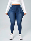Calça Jeans Feminina Com Cintura Elástica - Diana. Plus Size
