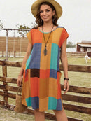 Vestido Feminino Casual de Manga Curta - Camille. Plus Size