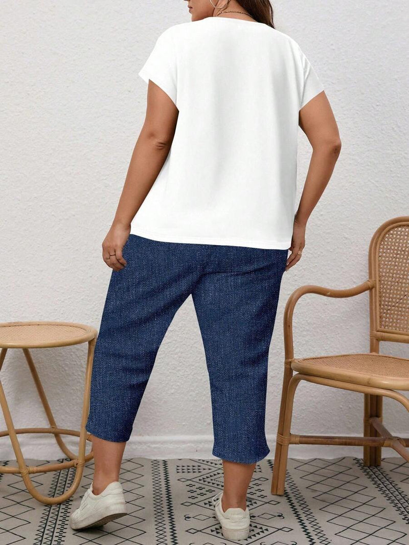 Conjunto Feminino de 2 peças de Calça e Blusa - Lorena. Plus Size