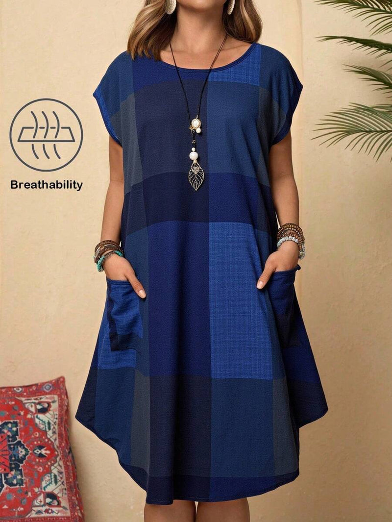 Vestido Feminino Casual de Manga Curta - Camille. Plus Size