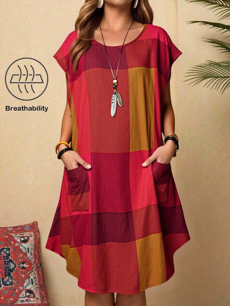 Vestido Feminino Casual de Manga Curta - Camille. Plus Size