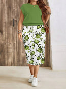 Conjunto Feminino de 2 peças de Saia e Top - Celina. Plus Size