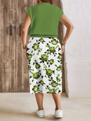 Conjunto Feminino de 2 peças de Saia e Top - Celina. Plus Size